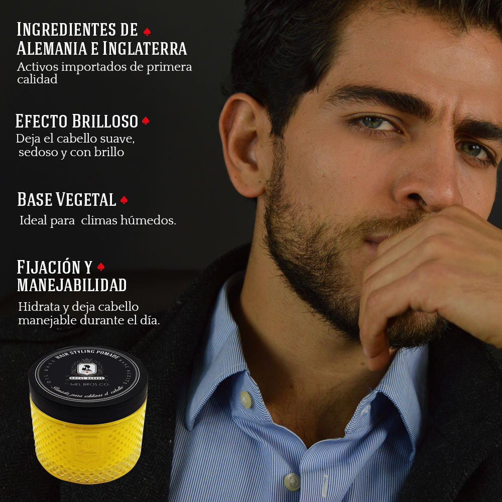 MEL BROS CO. - ROYAL BARBER, Hair Styling Pomade - Pomada para estilizar el Cabello (4 oz / 118 ml, Base Aceite)