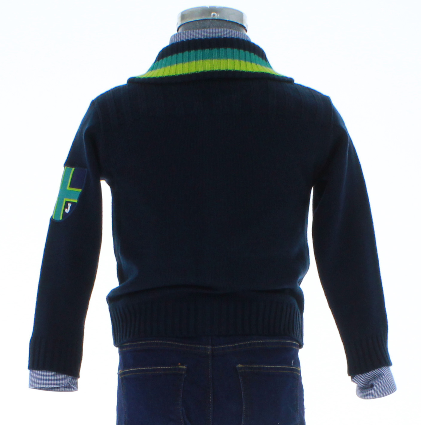 Sueter Niño Tejido Azul Marino Botones 2623 6 a 14 Años.