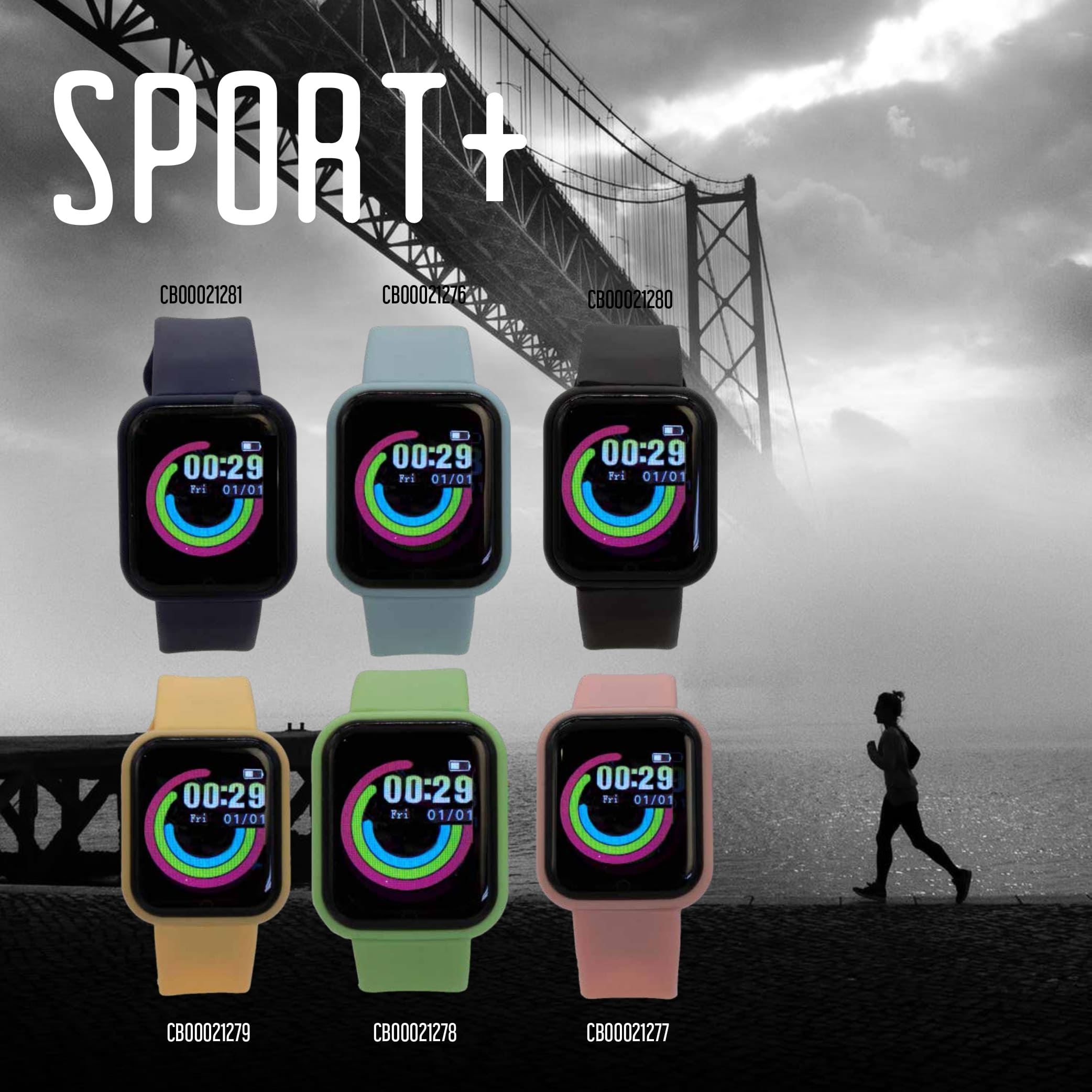 Smartwatch Sport + Negro