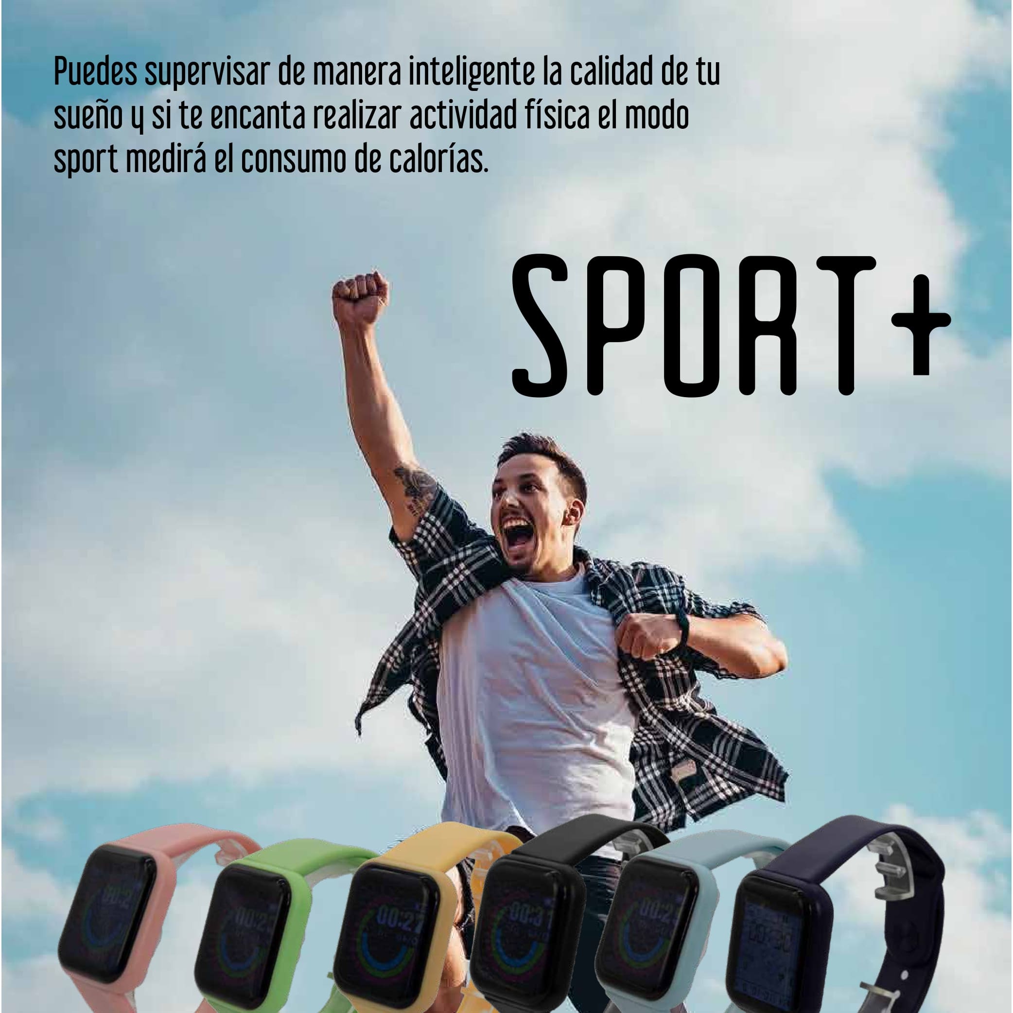 Smartwatch Sport + Negro