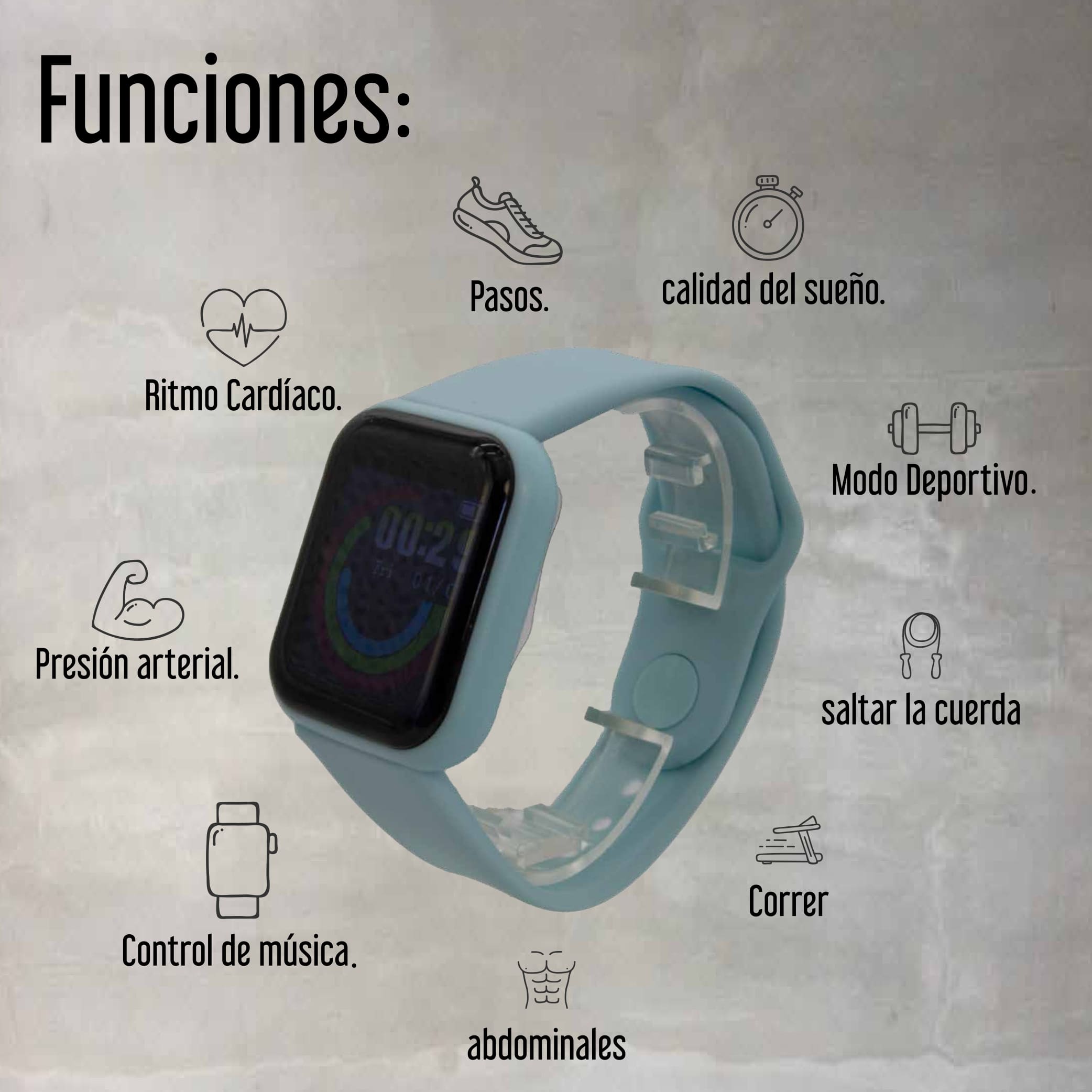 Smartwatch Sport + Negro
