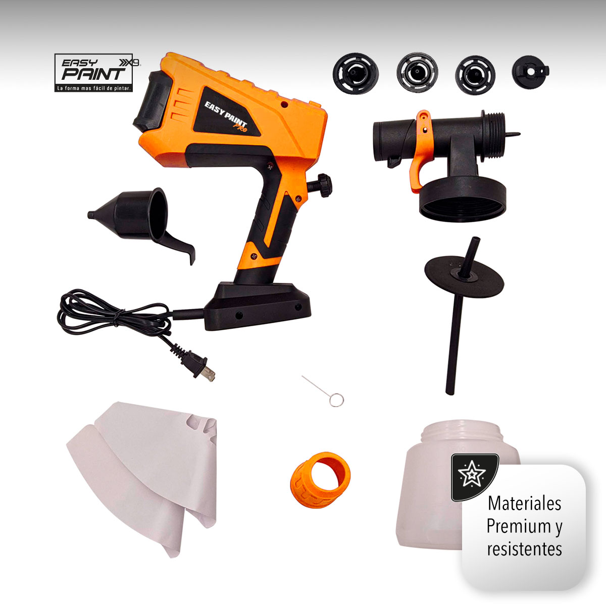  EASY PAINT-PRO PISTOLA PORTÁTIL PARA PINTAR DE 600W CON BOQUILLAS REGULADORAS
