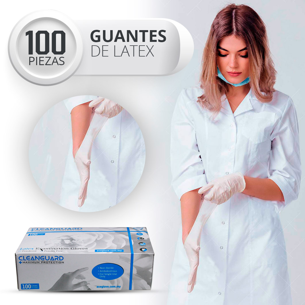 Guantes Latex Exploración Examinación Uso Médico Sin Polvo