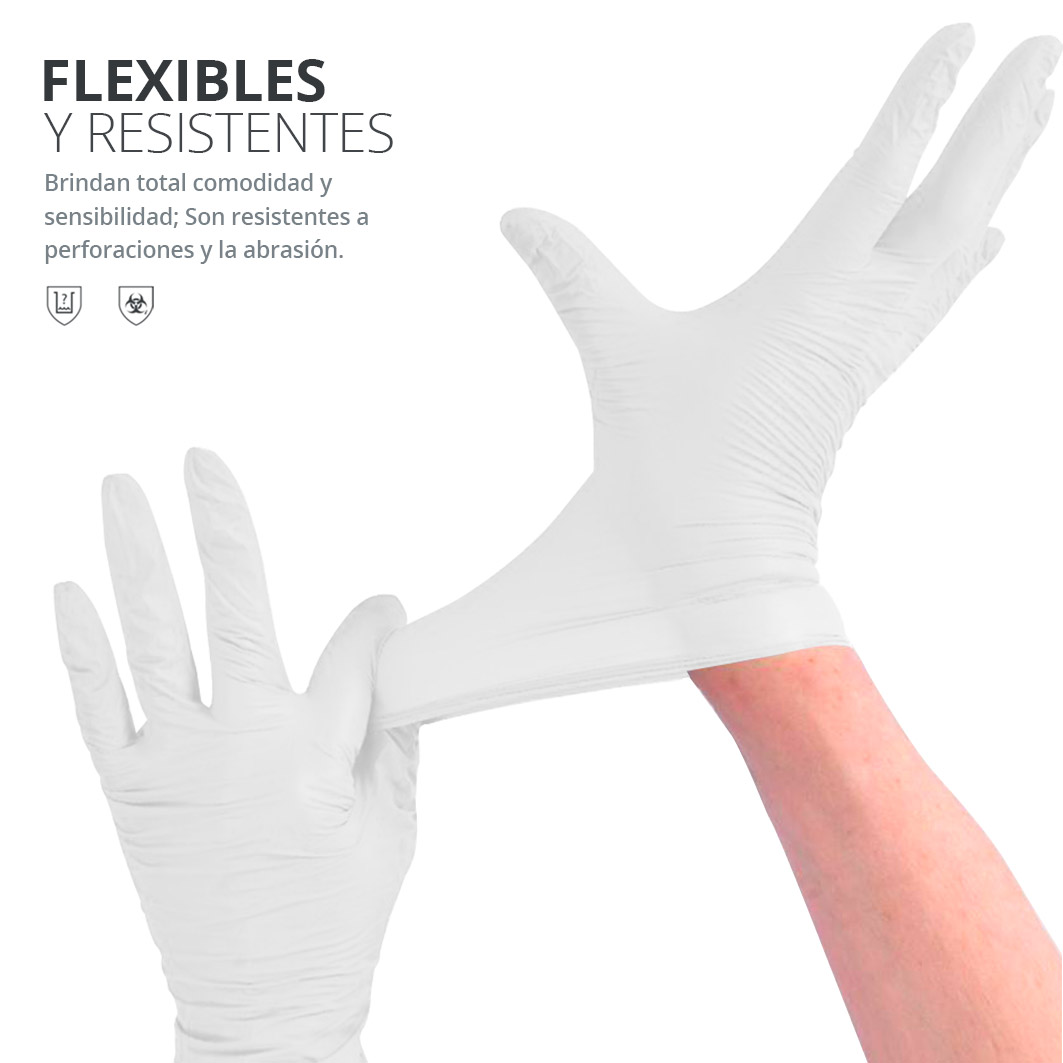 Guantes Latex Exploración Examinación Uso Médico Sin Polvo