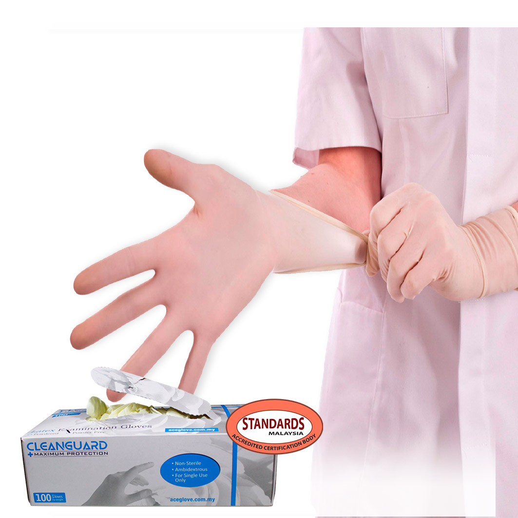 Guantes Latex Exploración Examinación Uso Médico Sin Polvo