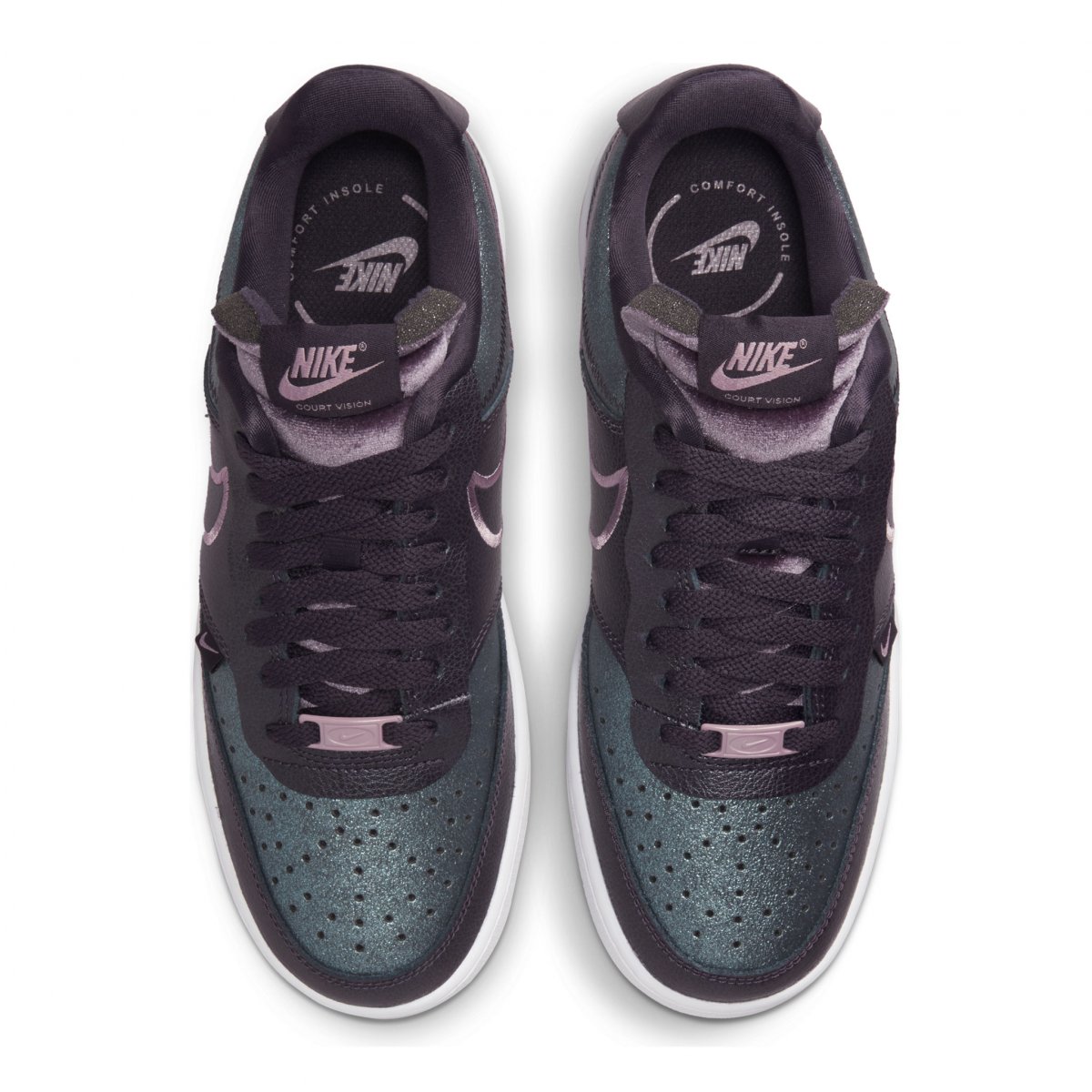 TENIS NIKE COURT VISION LOW PREMIUM COLOR NEGRO/VERDE PARA MUJER DM0838-500