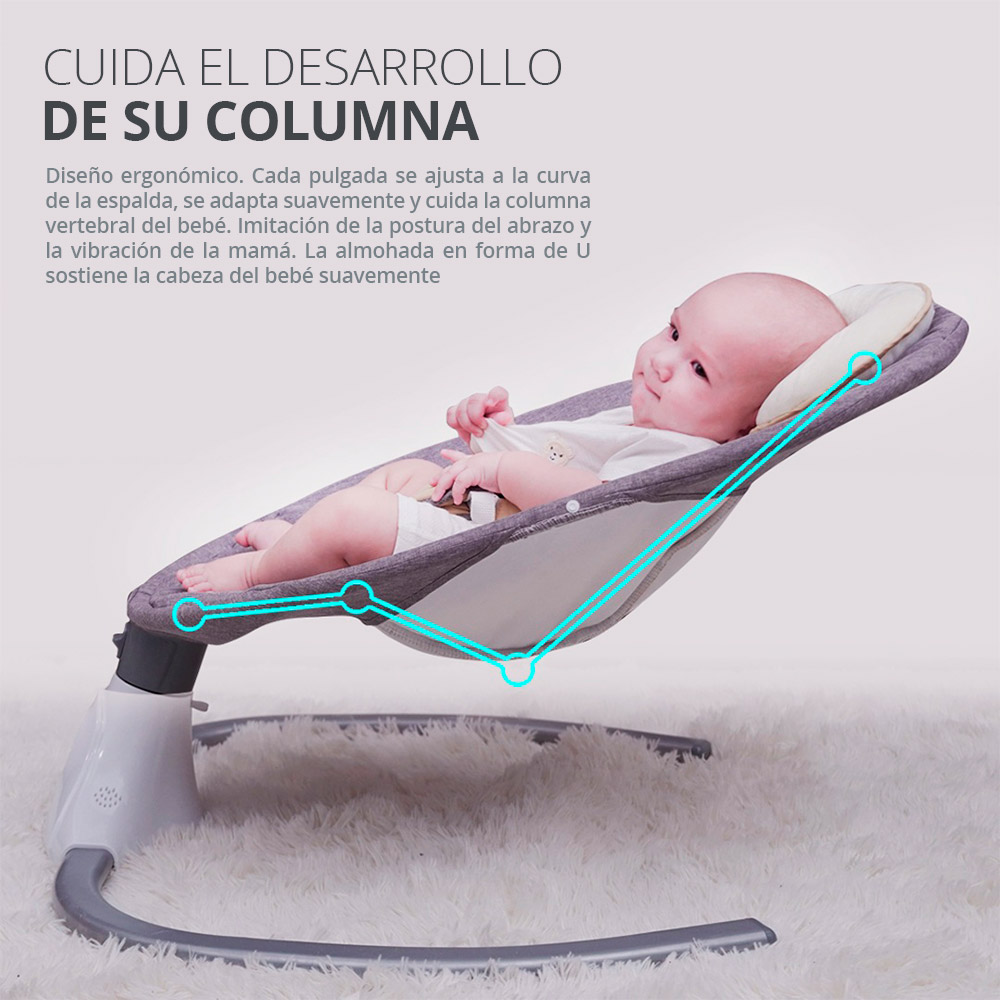 Moises para Bebe Columpio Mecedora Eléctrica Con Mosquitero Cuna 