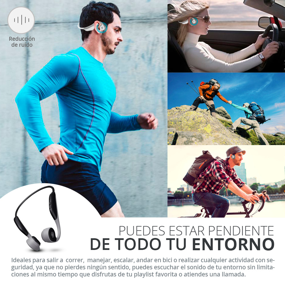 Audifonos Inalambricos Conduccion Osea Bluetooth Contra Agua