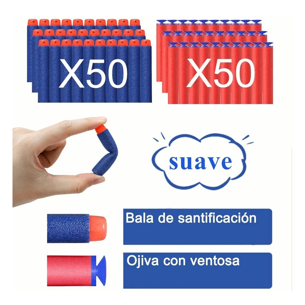 Pistola Juguete Recargable 12clip Compatible Nerf Con 3 Modo