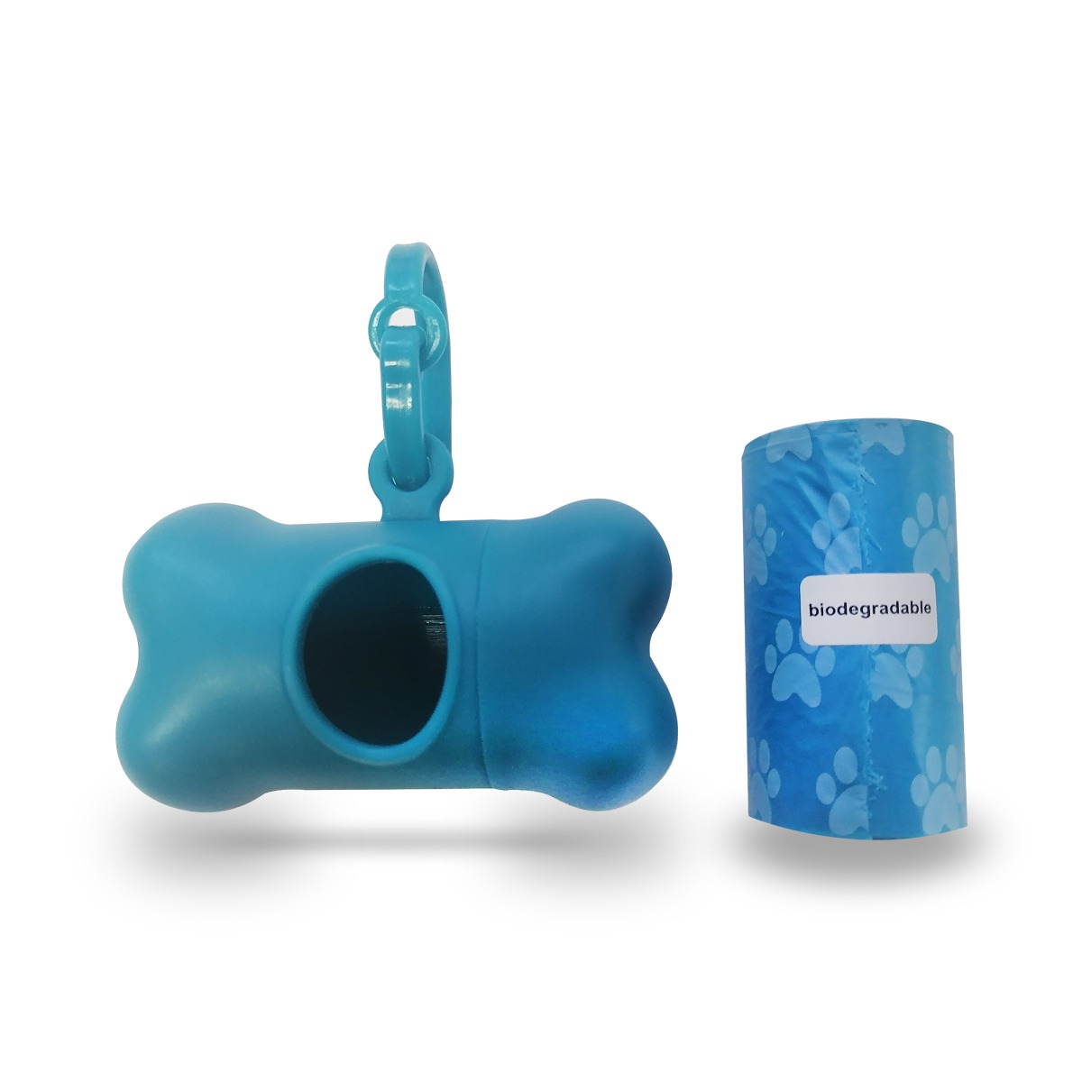 Kit Hueso dispensador de Bolsas de Paseo Azul para Mascota