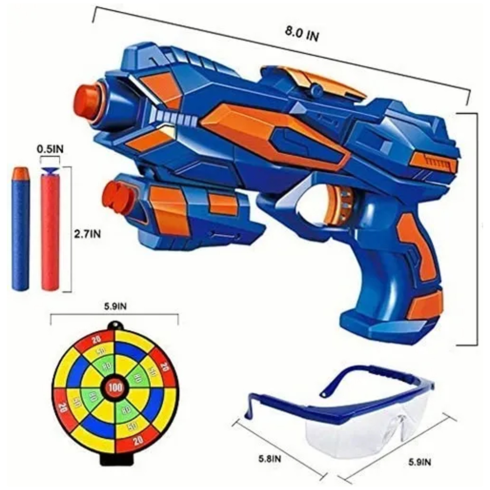 2 Pistola Juguete Con 60 Dardos De Niños Compatible Nerf