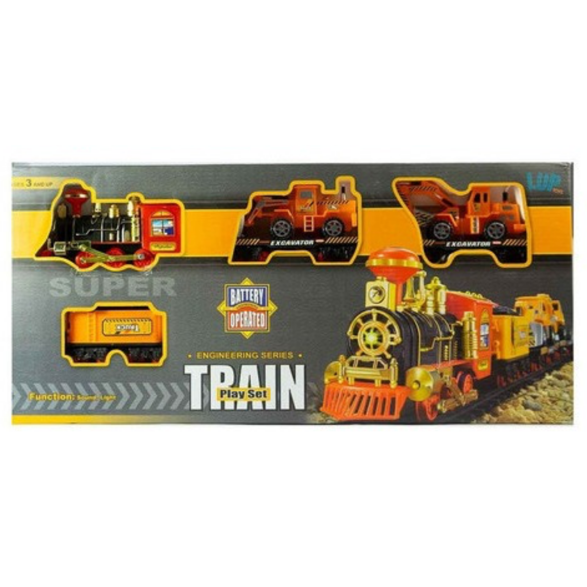 Tren Juguete Motorizado A Batería Rieles Naranja