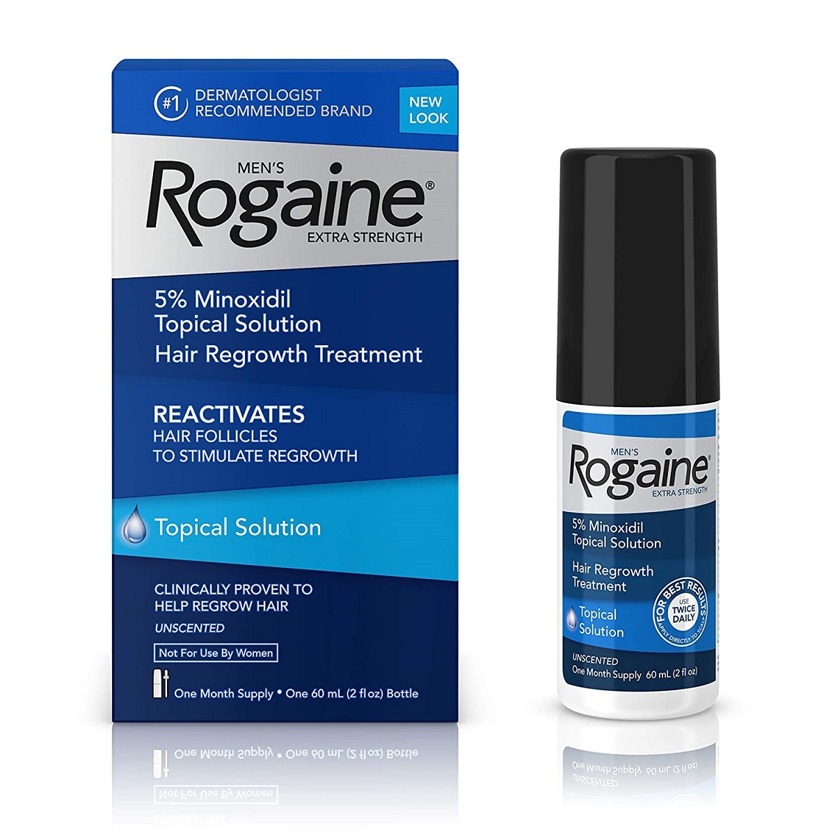 Minoxidil Rogaine 5% Tópico Crecimiento Cabello Barba Cejas 1 mes