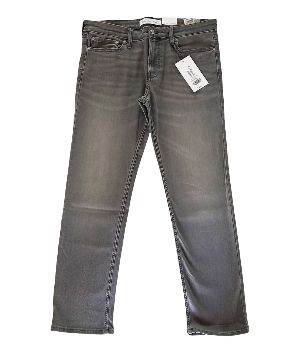 Pantalon Calvin Klein Mezclilla Gris Para Hombre Talla 34 Slim 