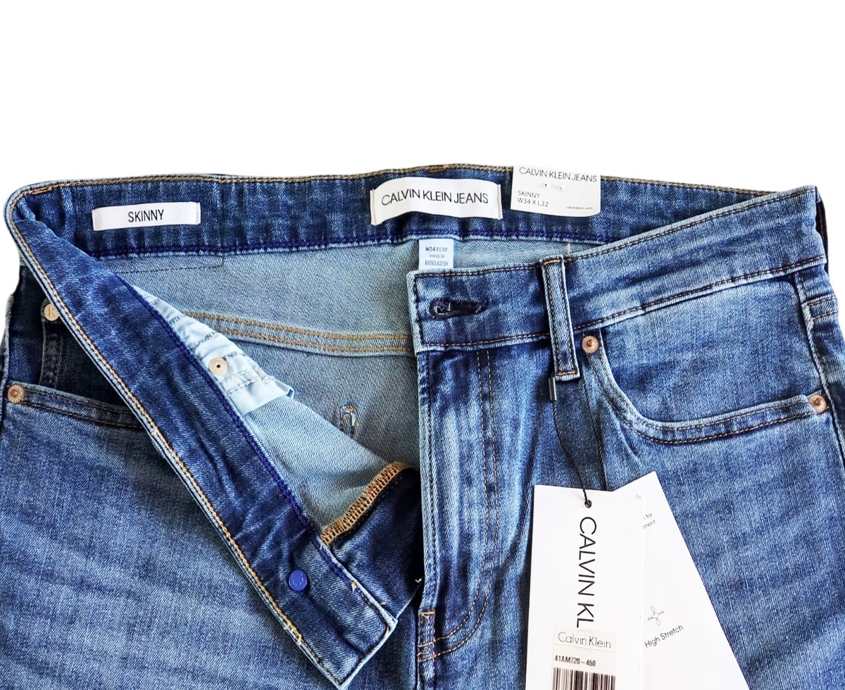 Pantalon Calvin Klein Mezclilla Azul Para Hombre Talla 34 Skinny