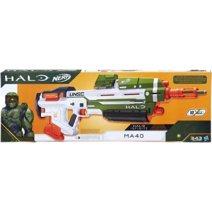 Pistola Lanzador Rifle Motorizado Nerf Halo Ma40 + 10 Dardos