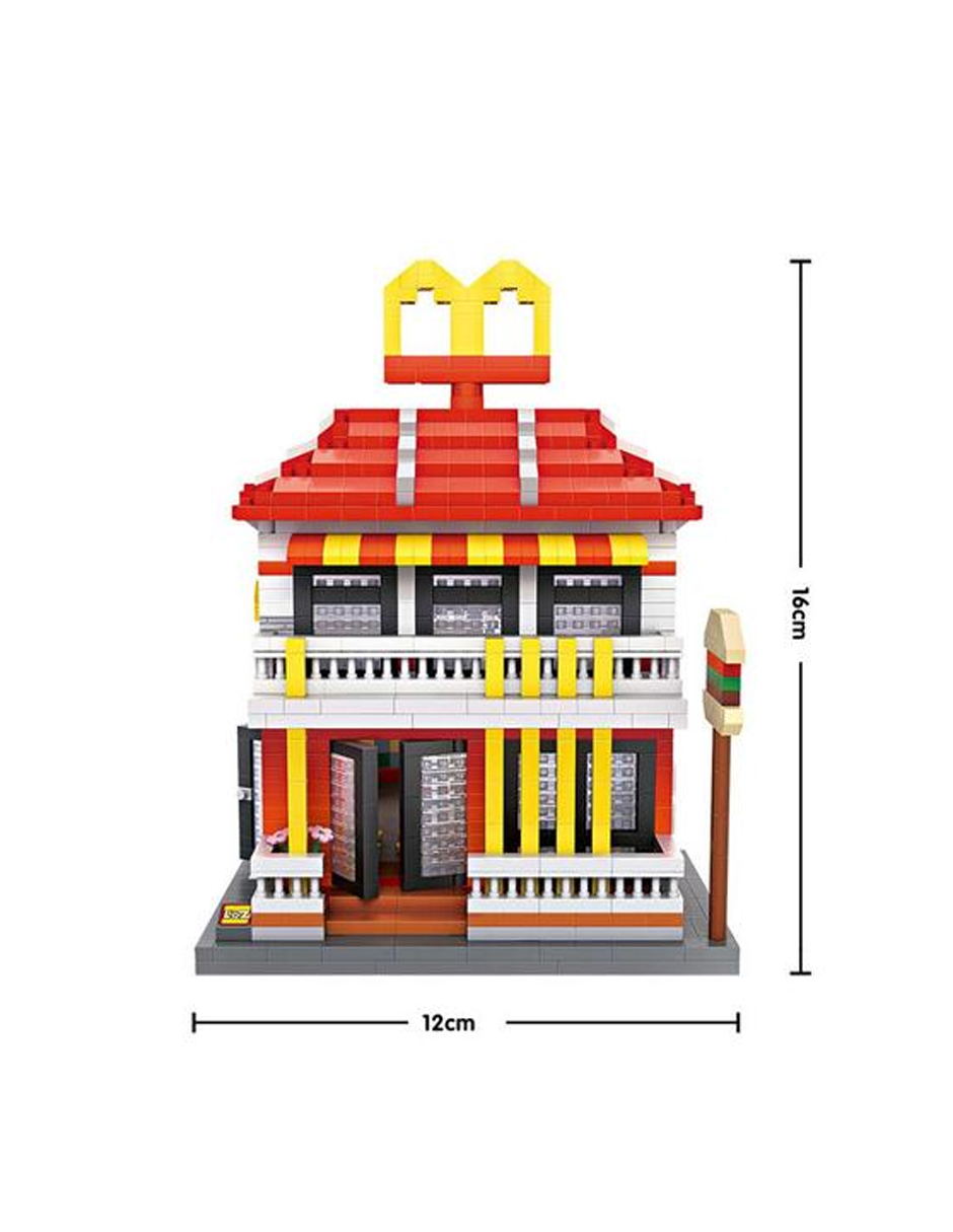 Kit Construcción 3d Bloques Restaurante Hamburguesas Juguete Niños Multicolor Loz