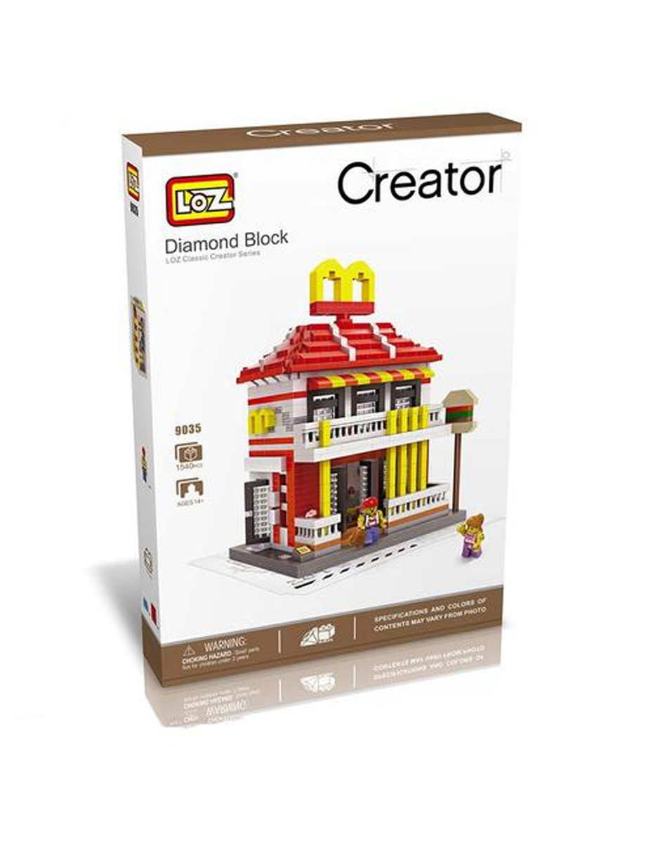 Kit Construcción 3d Bloques Restaurante Hamburguesas Juguete Niños Multicolor Loz