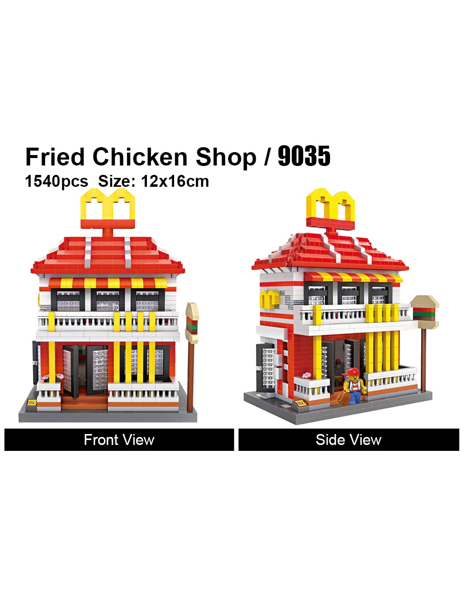 Kit Construcción 3d Bloques Restaurante Hamburguesas Juguete Niños Multicolor Loz