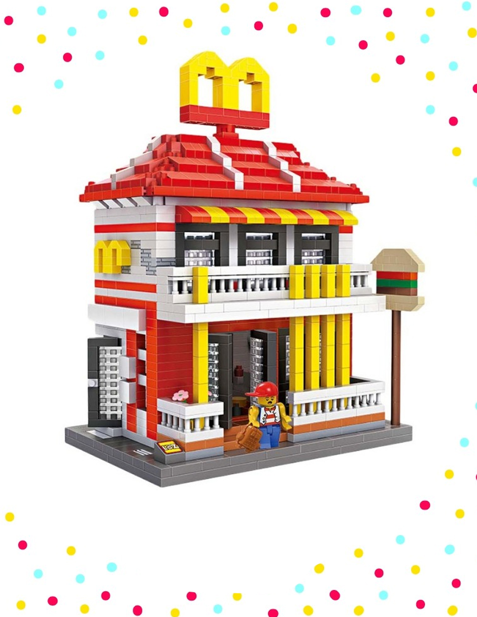 Kit Construcción 3d Bloques Restaurante Hamburguesas Juguete Niños Multicolor Loz