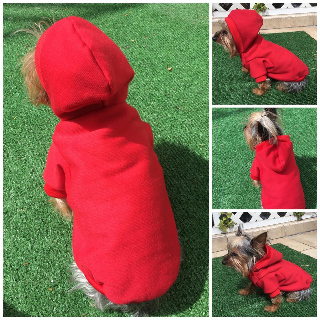 Sudadera ropa para mascota perro o gato color ROJO