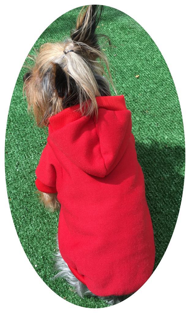 Sudadera ropa para mascota perro o gato color ROJO