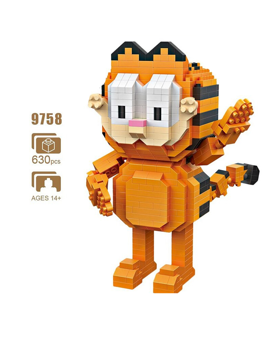 Kit Construcción 3d Bloques Garfield Juguete Niños Multicolor Loz