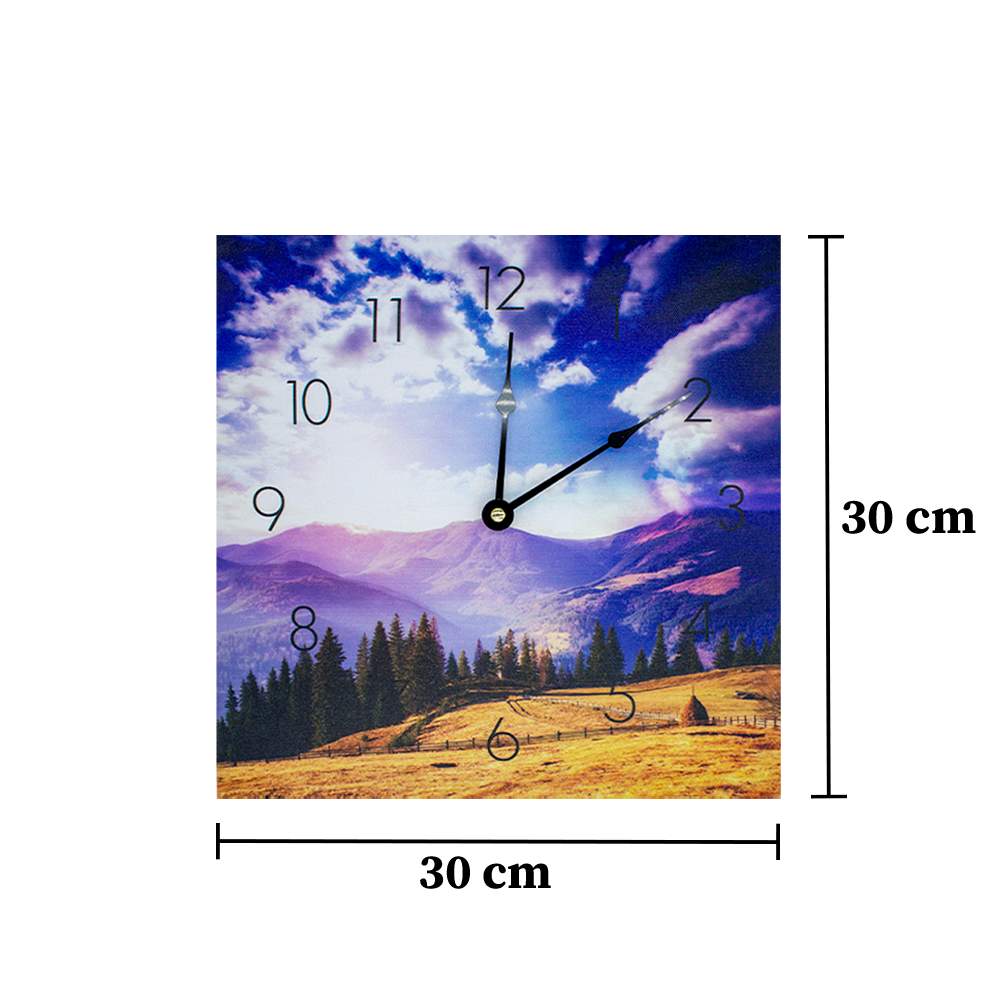 Reloj De Pared Vintage Grande Cuadrado 30 Cm De Madera Mdf Azul