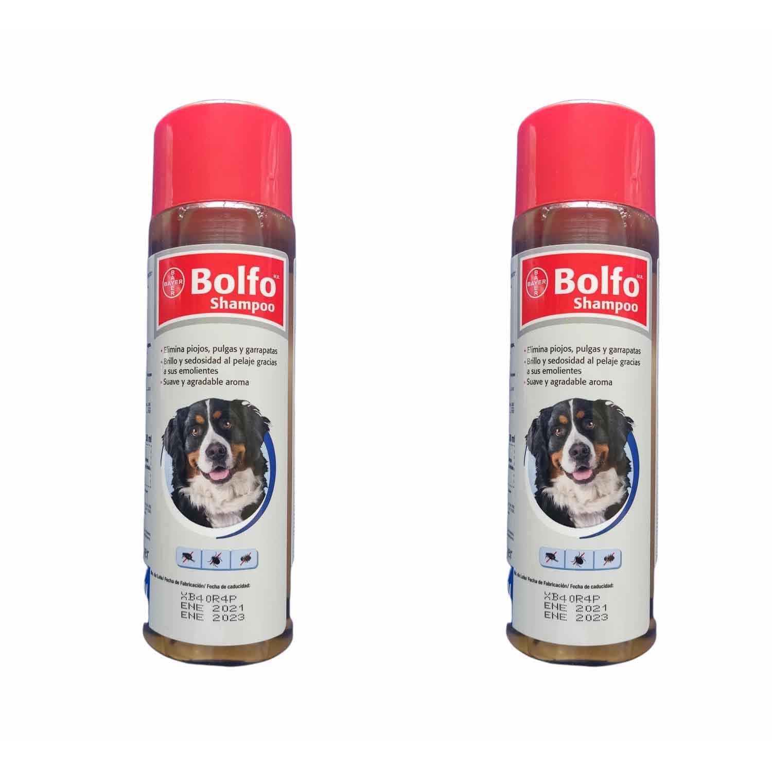 Pack 2 Bolfo Shampoo Antipulgas, Piojos Y Garrapatas Bayer 350 Ml