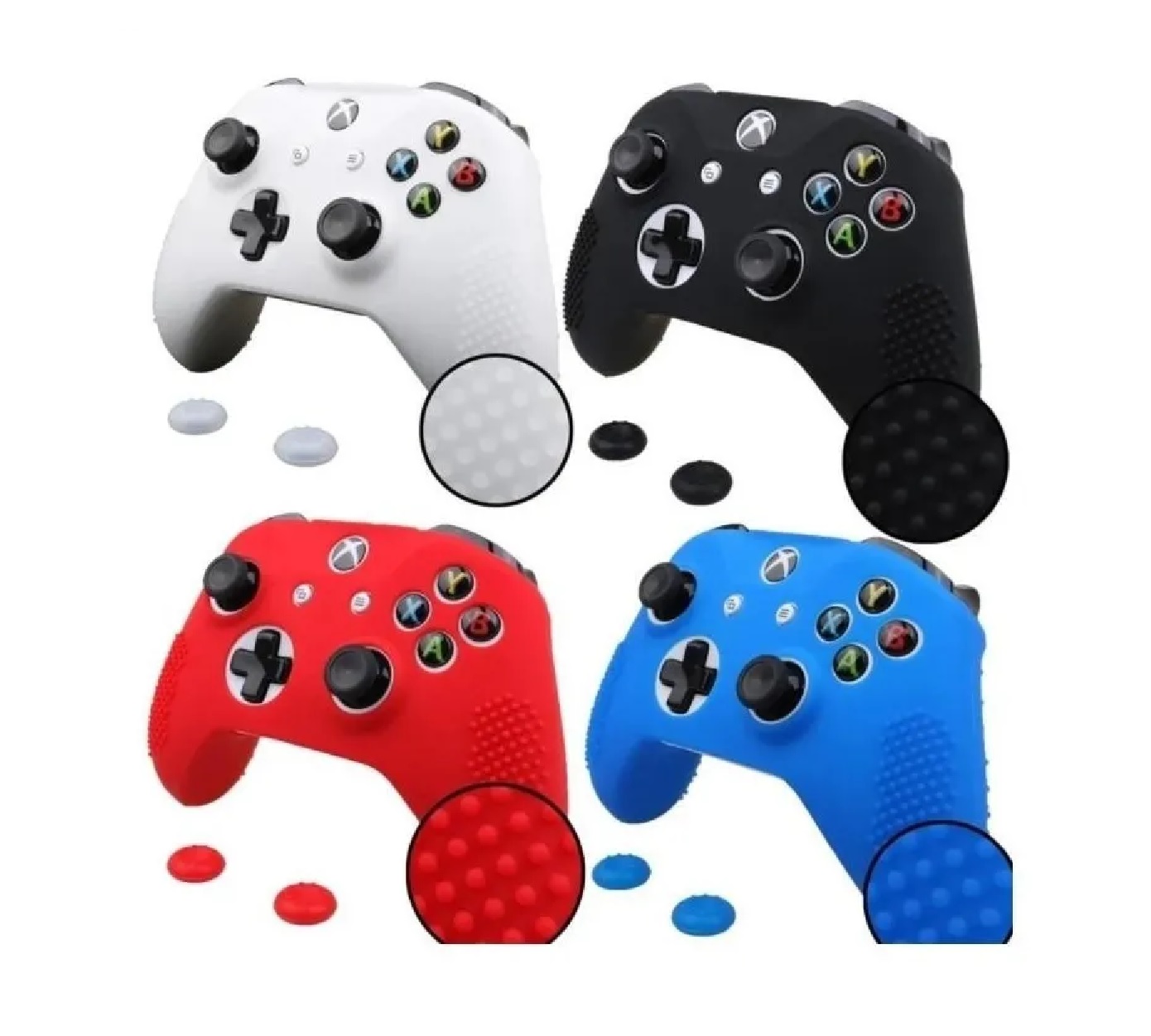Funda Silicon para control Xbox One S mas thumb grips gratis Negro