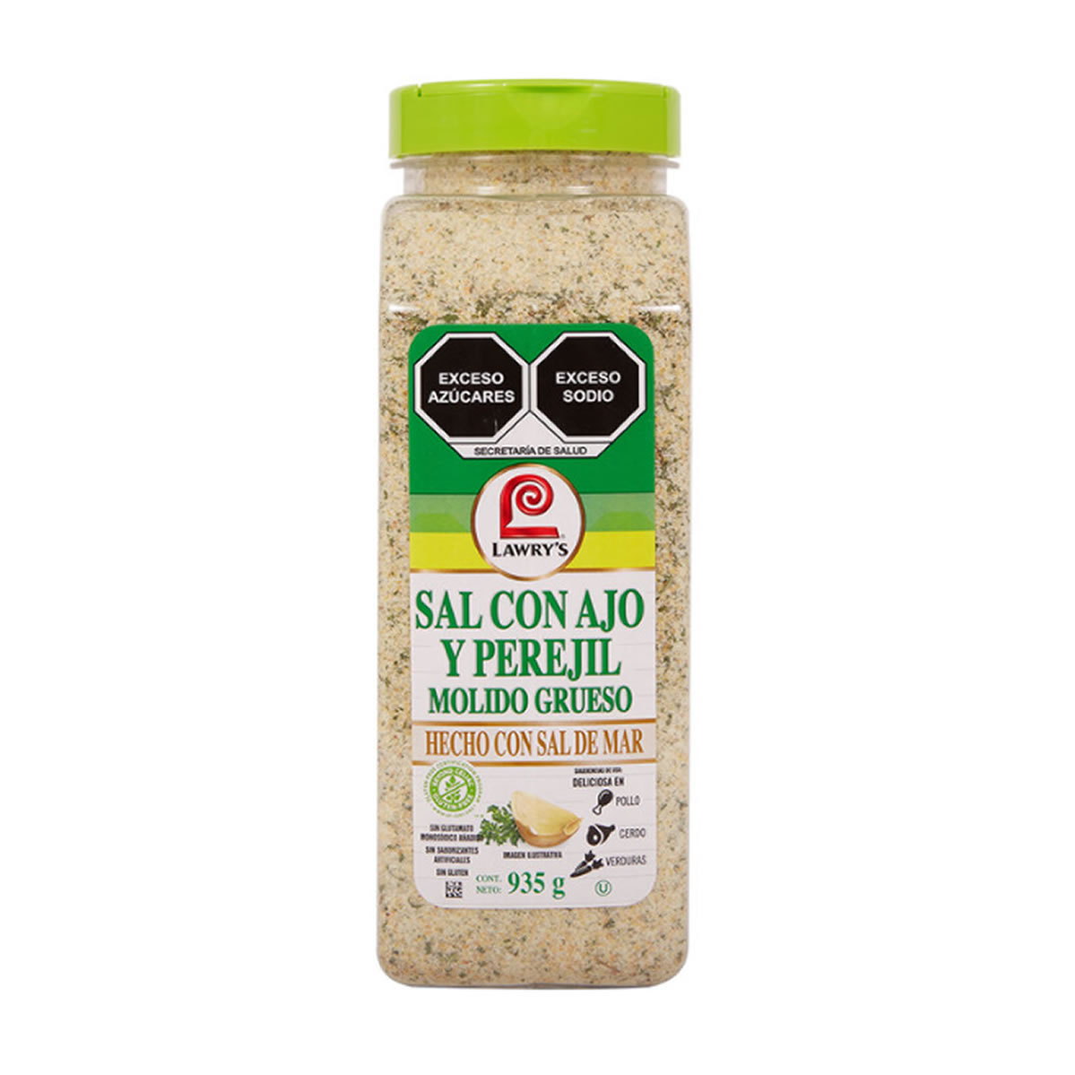Sal con Ajo y Perejil Molido Grueso Lawrys  935 gr.