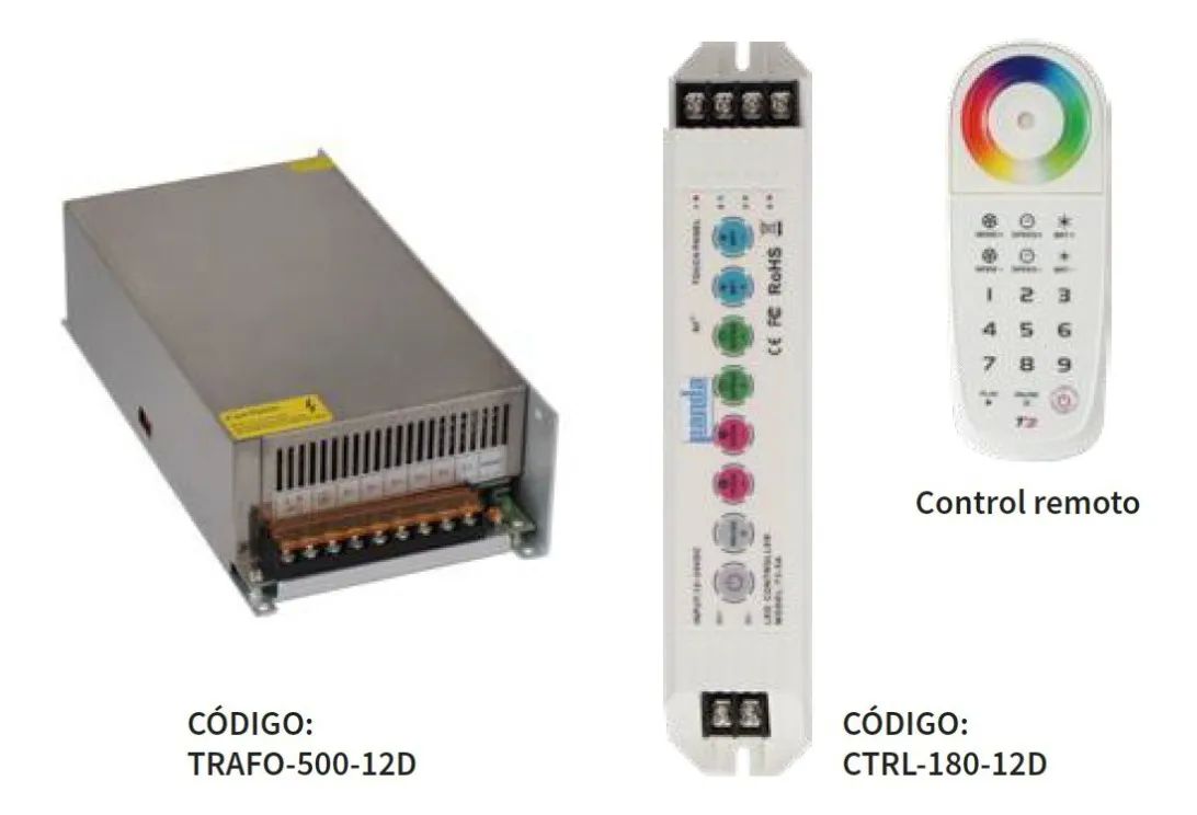 Cascada Led Natural 36" Labio 6" + Transformador + Controlador