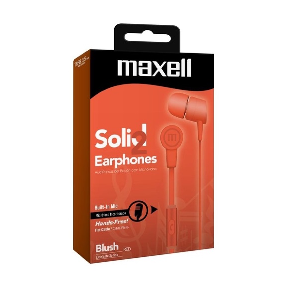 Maxell Aud fonos Solid2 In Ear con Micr fono Manos Libres