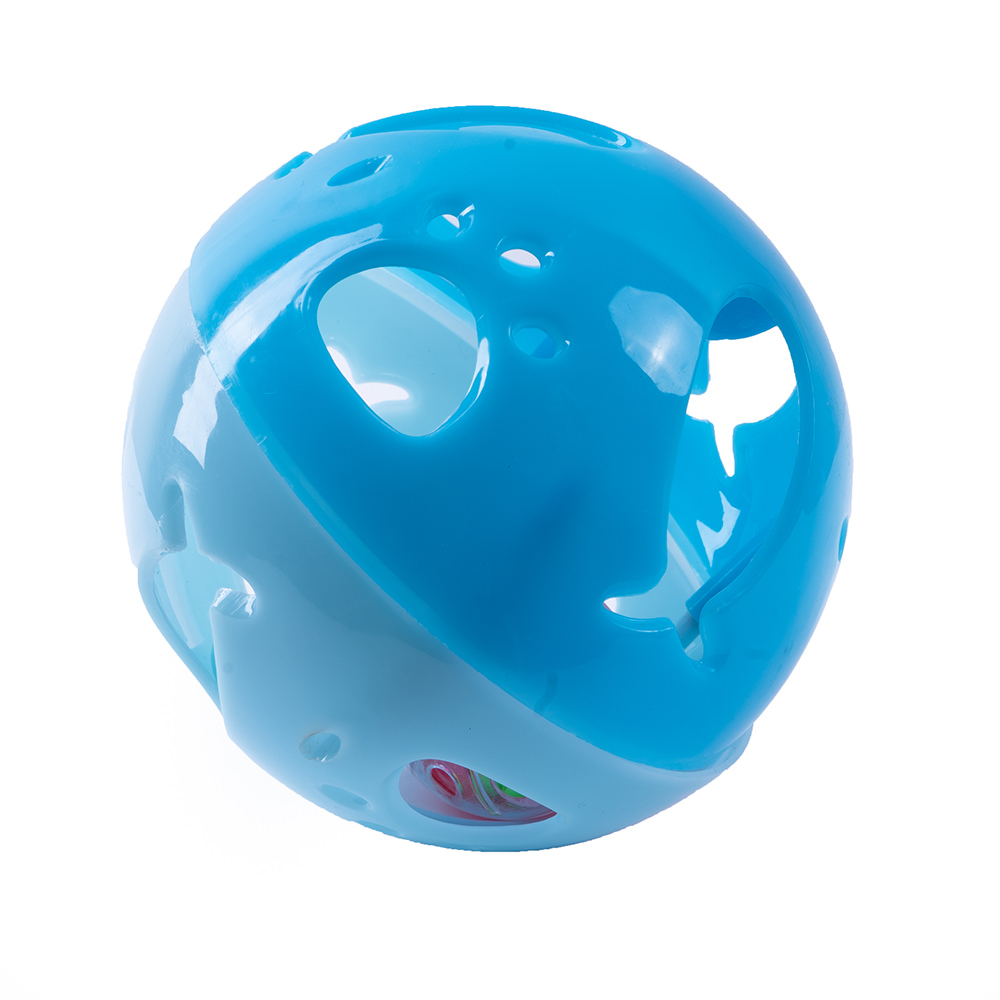Pelota Azul para Gato de Plastico con Sonaja