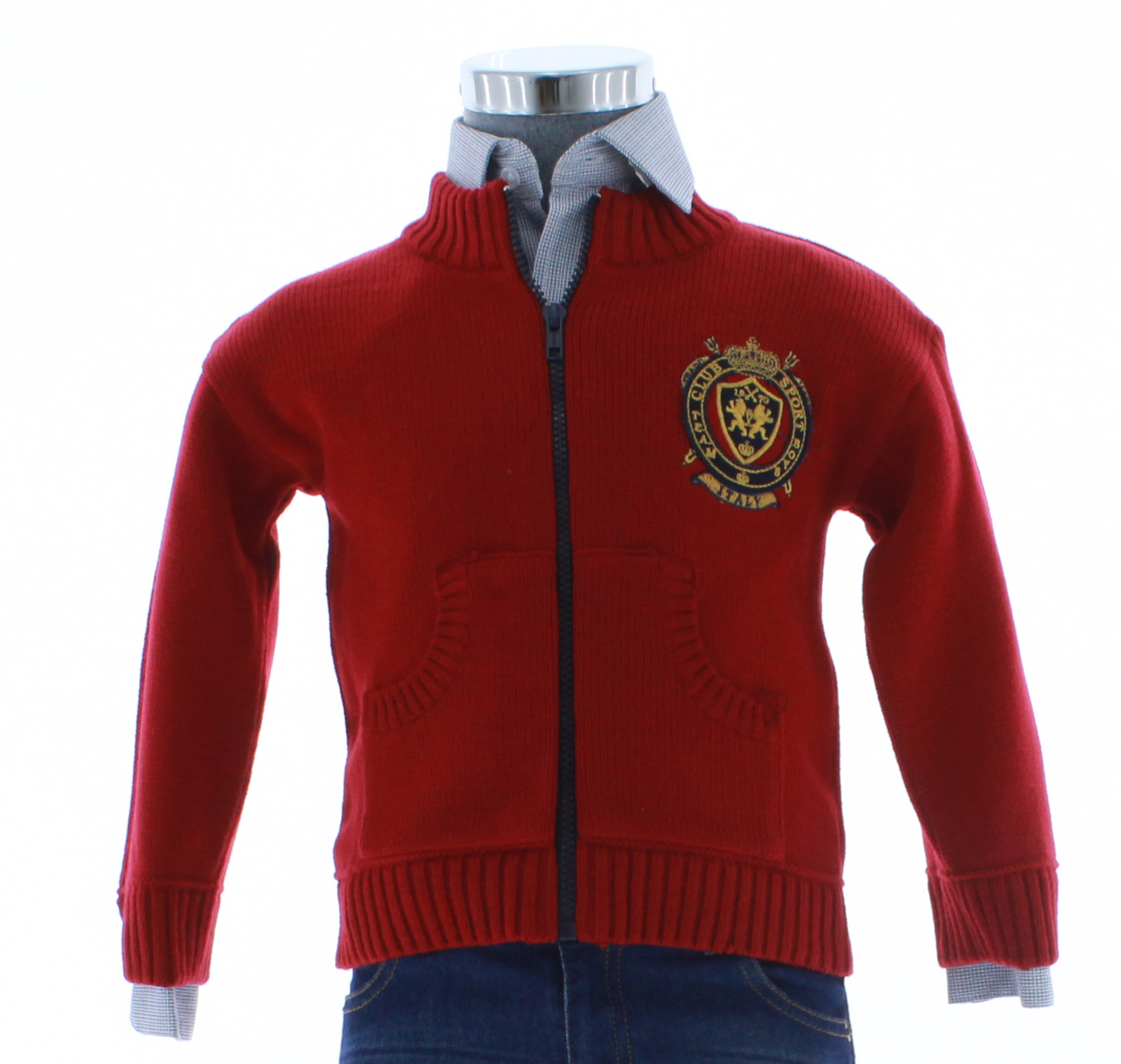 Sueter Niño Rojo Cierre 2649 1 a 10 Años.