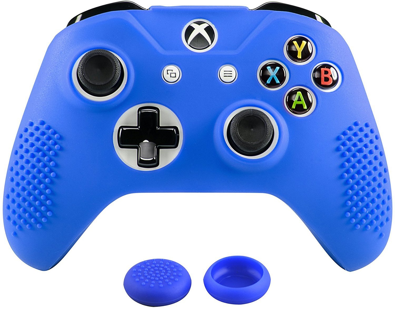 Funda Silicon para control Xbox One S mas thumb grips gratis Azul
