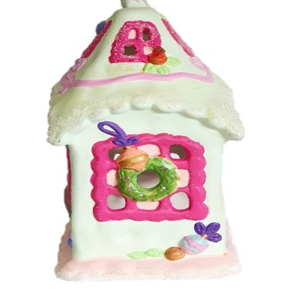 CASA para VILLA pintada a mano tierna NAVIDEÑA