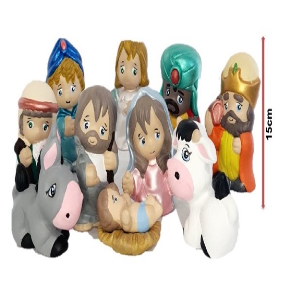 Nacimiento  artesanal para Navidad  set de 11 PIEZAS pintado a mano 