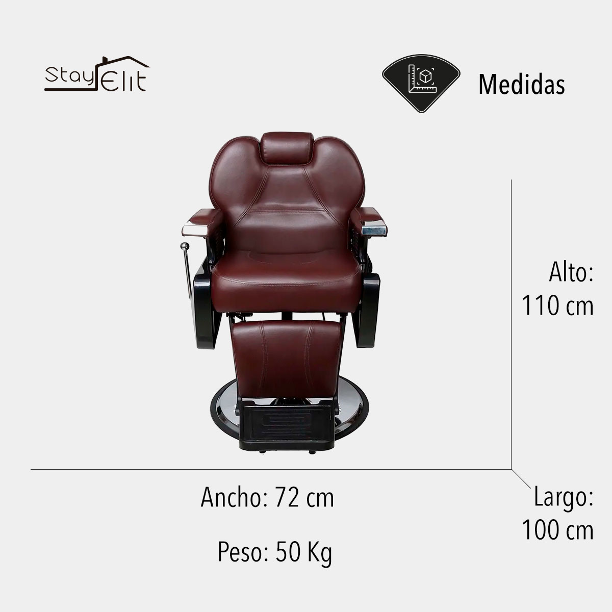 Sillon Barbero Peluqueria Silla Barberia Estetica Stay Elit Café