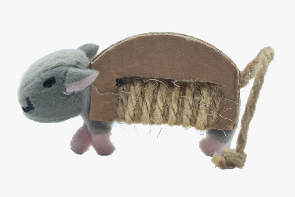 Juguete para Gato de Peluche con Scratcher Raton Corrugado