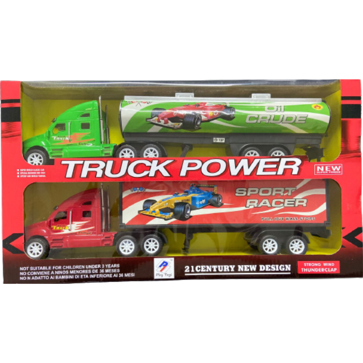Juego De Dos Trailers De Juguete Truck-power Camión