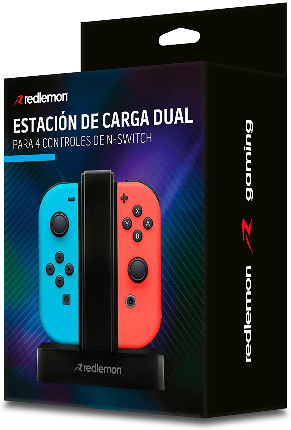 Base Cargador Para Controles Joy Con Nintendo Switch 4 Controles Con Indicadores LED