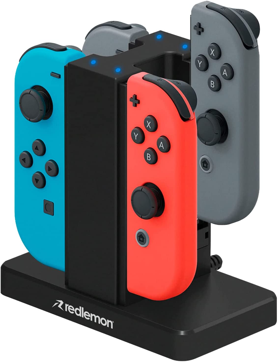 Base Cargador Para Controles Joy Con Nintendo Switch 4 Controles Con Indicadores LED
