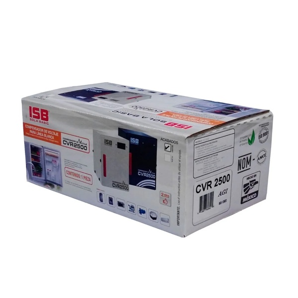 Regulador - Compensador De Voltaje Cvr2500 / Para Linea Blanca / 1500W / 1 Tomacorriente EE / Negro 