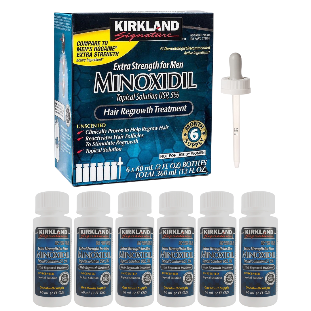 Kirkland Minoxidil 5 Solución Tópica 6 Meses Con Gotero Estimula