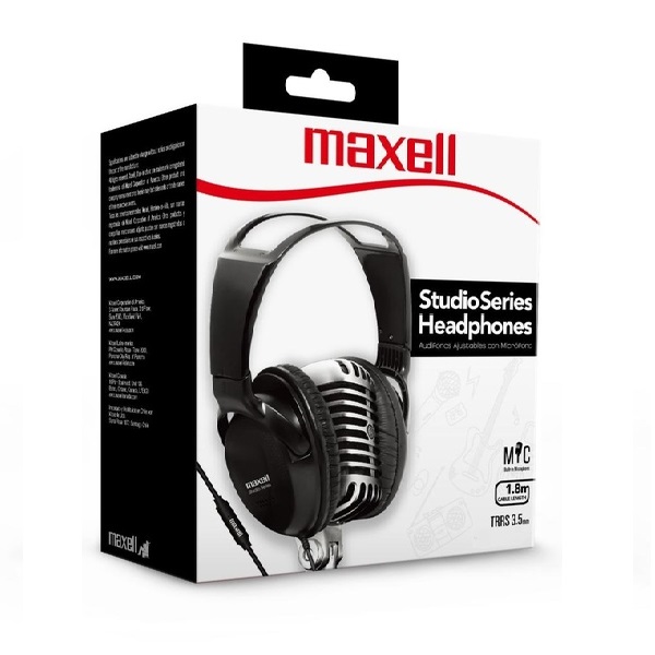 Maxell Audífono St-2000 Studio Series Con Micrófono Negro / 347308