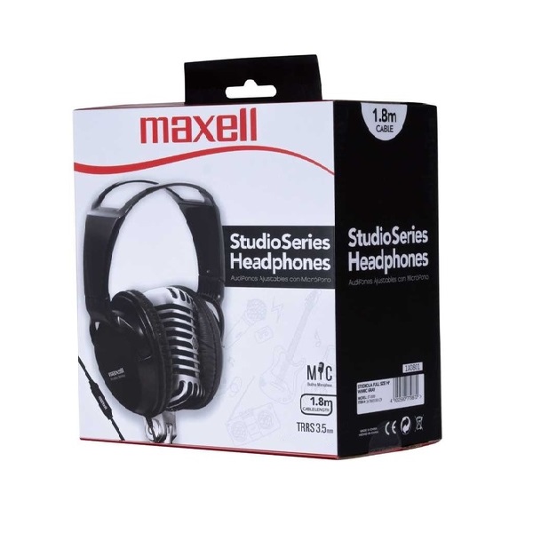 Maxell Audífono St-2000 Studio Series Con Micrófono Negro / 347308