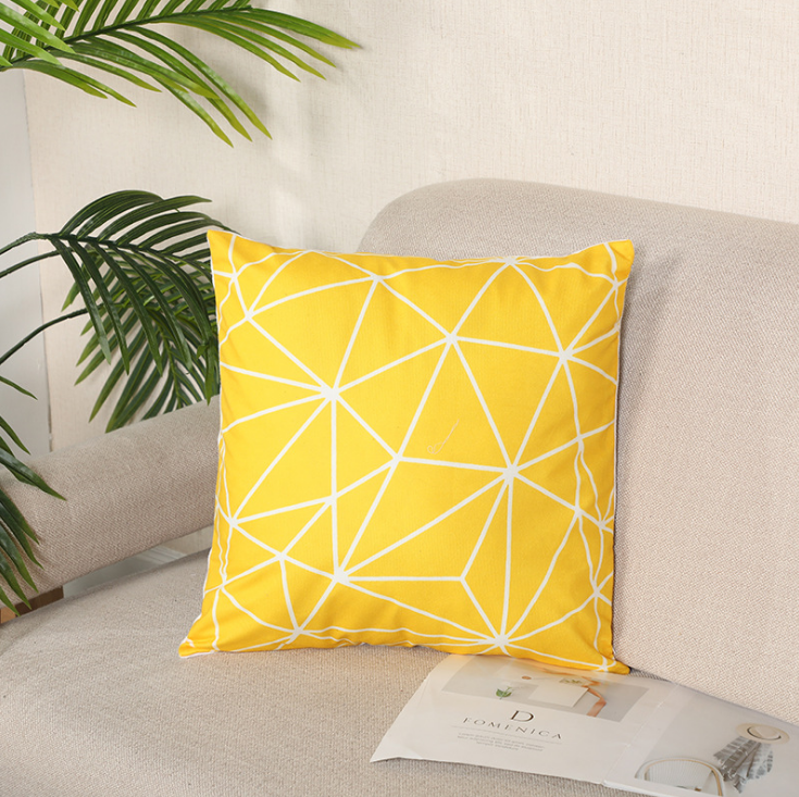 Funda para Cojín Decorativo Geométrico Nórdico, Amarillo Modelo No.2