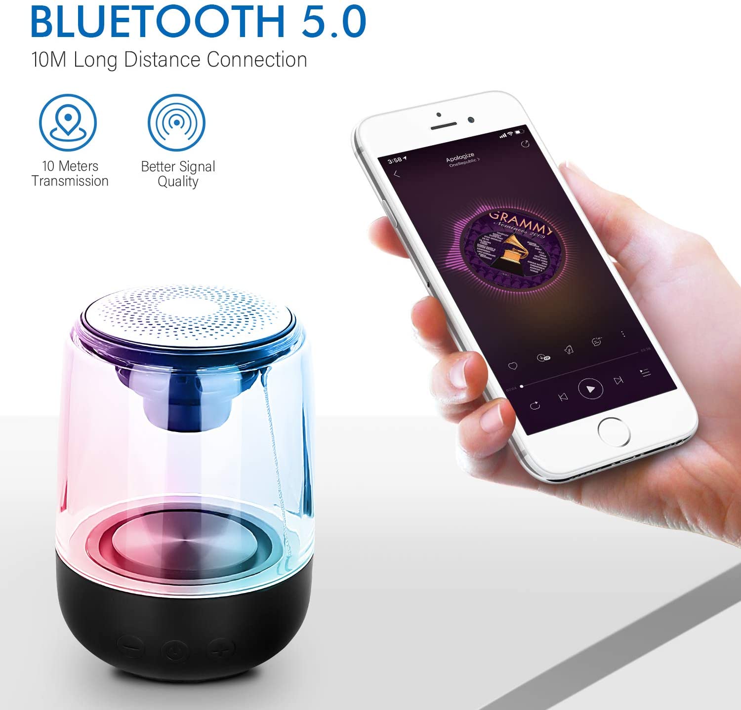 Bocina Portátil Con Bluetooth Recargable Altavoz Inalámbrico Deportivo