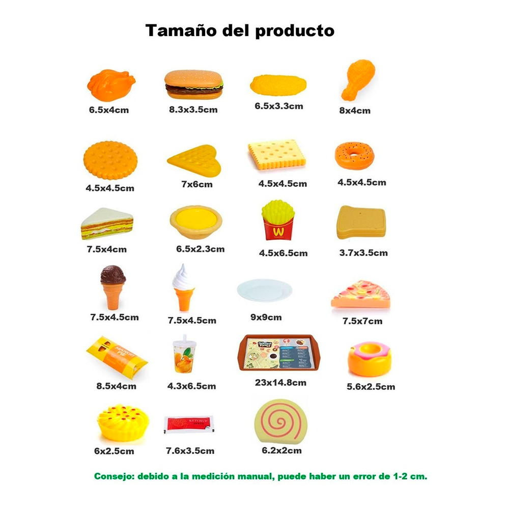 Juego De Elementos De Cocina, Juguetes De Comida Para Niños Pizza Helado Comida Rápida
